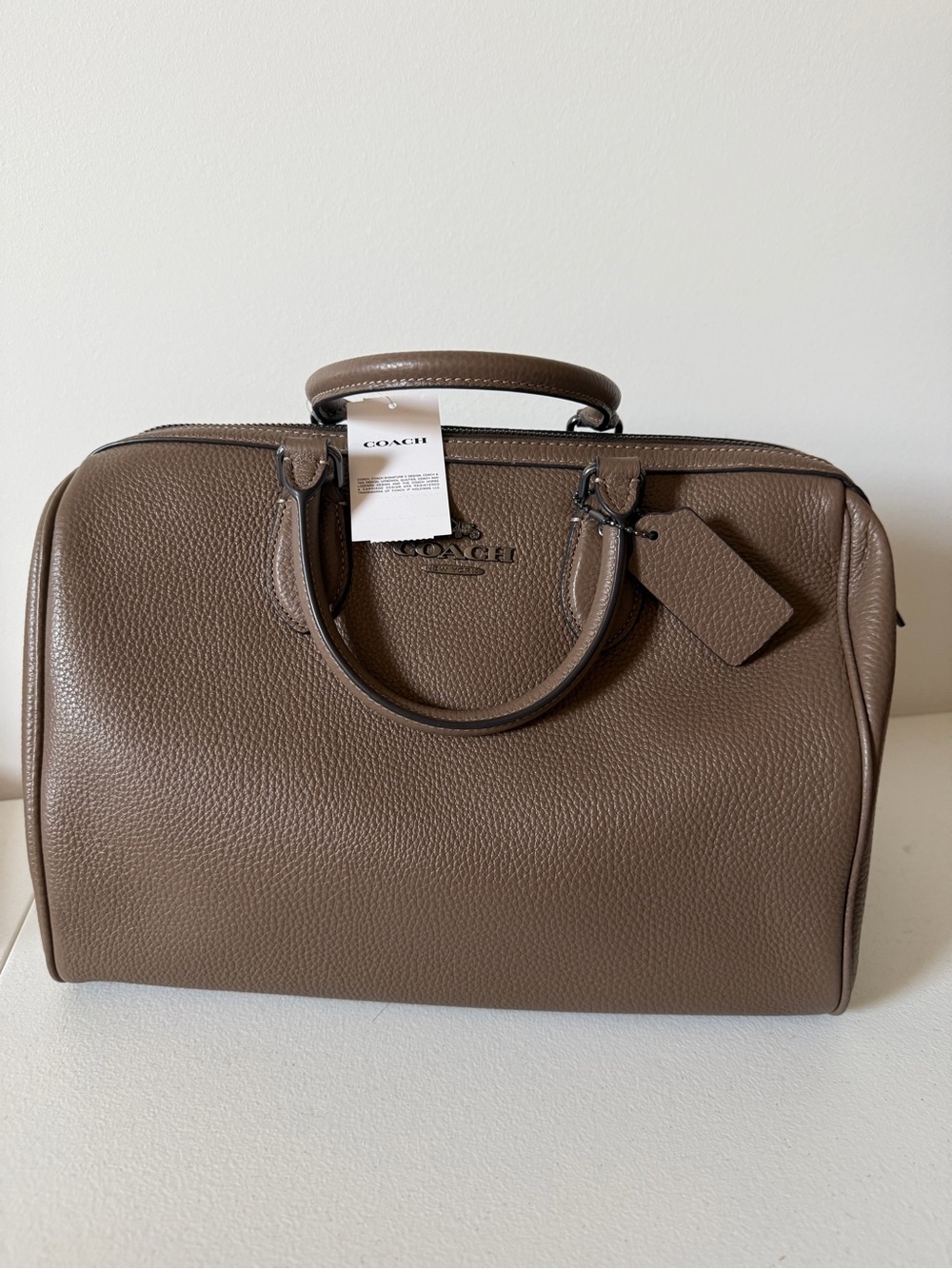 COACH Rowan Large Satchel Bag Dark Stone NWT